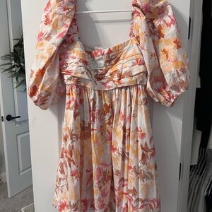 Abercrombie & Fitch Floral Puff Sleeve Dress